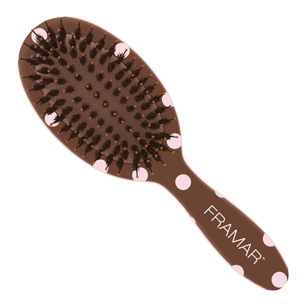Framar Mini Polish Brush - Chocolate Polka Dots