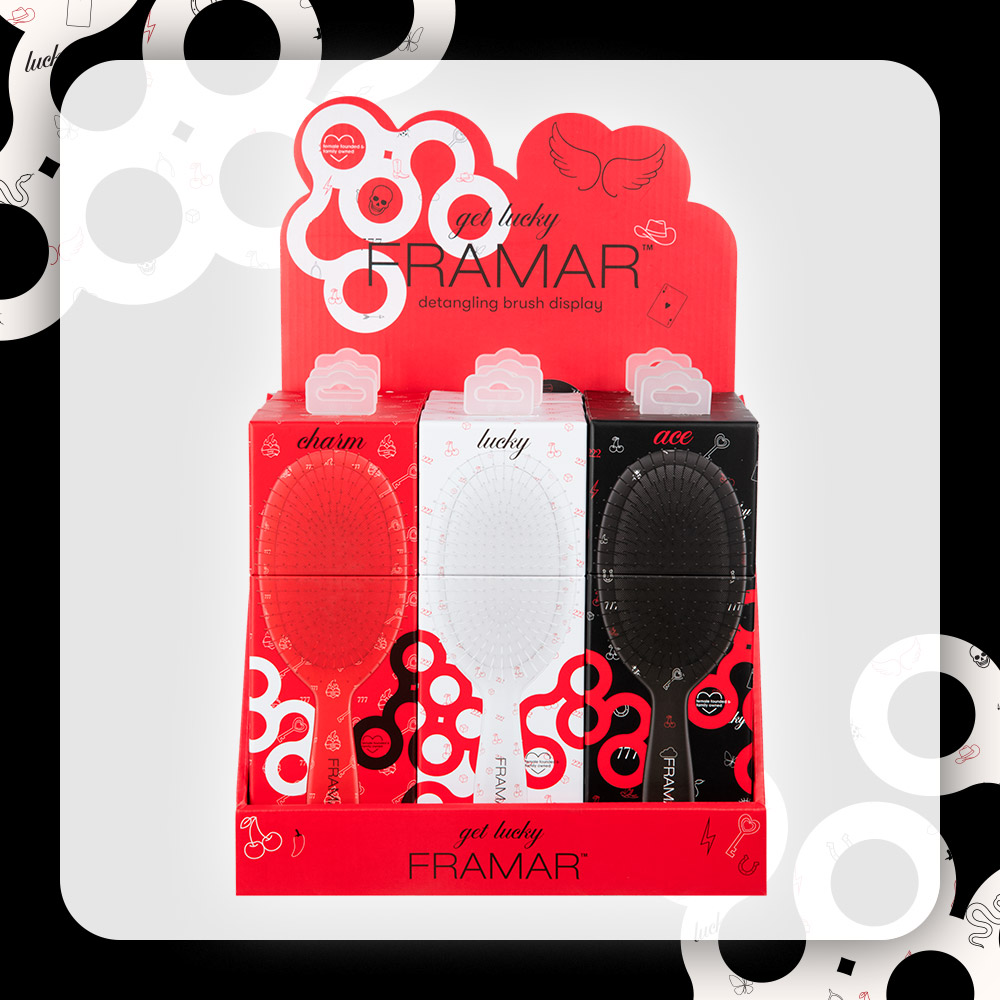 Framar Get Lucky - Detangle Brush Display