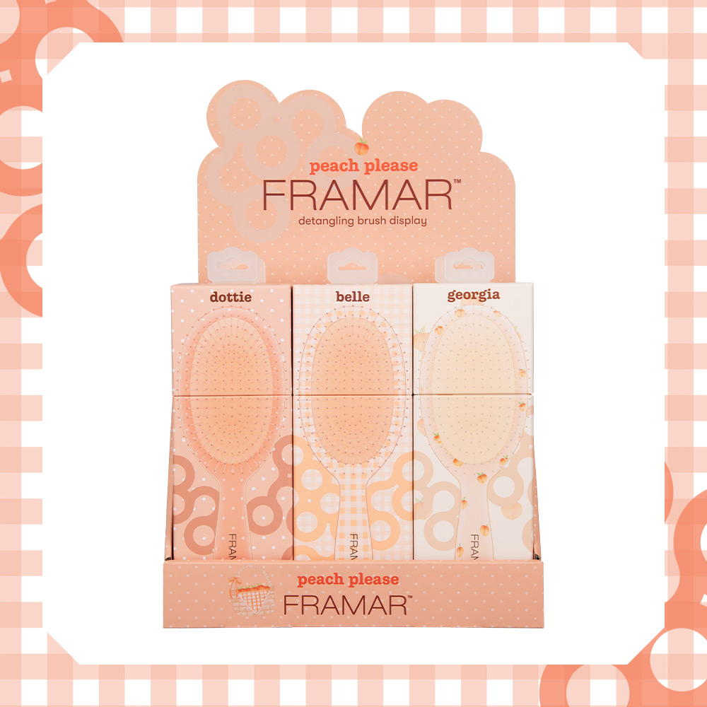 Framar Peach Please Detangle Brush Display