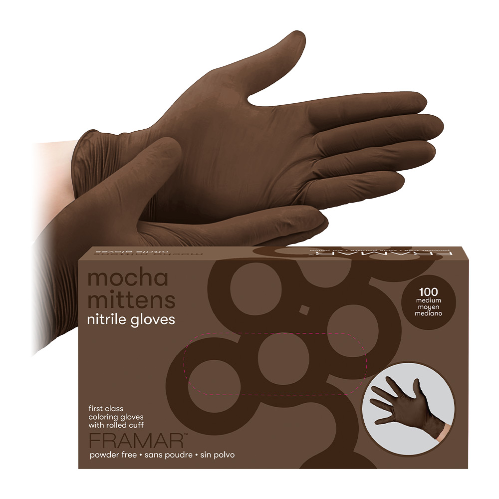 Framar Mocha Mittens Nitrile Gloves - Medium