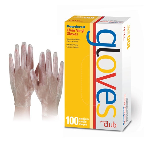 PC/SGLOVE Product Club Powdered Clear Vinyl Gloves - Small